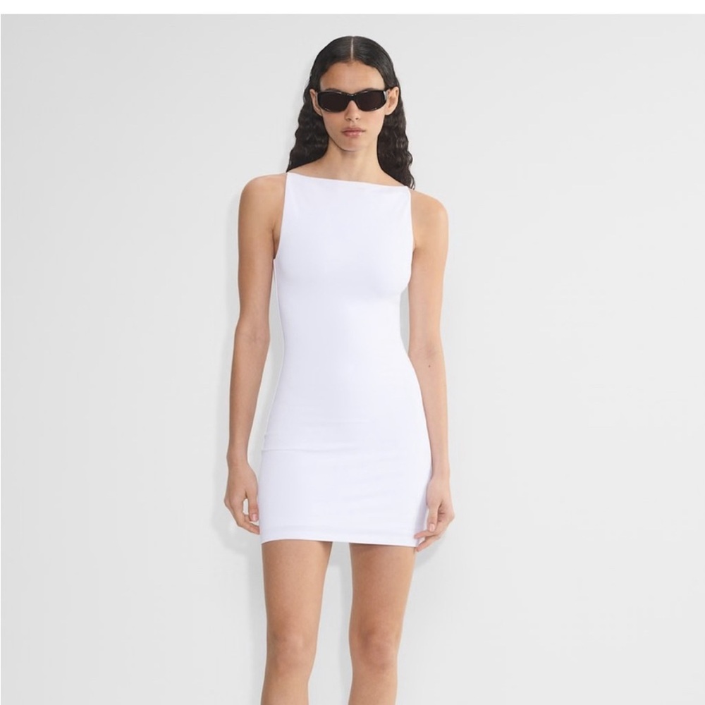 Aritzia White Sleeveless Contour Dress